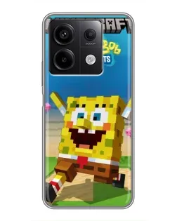 Чехол для Xiaomi Redmi Note 13 (5G) с картинкой «Губка Боб Minecraft» Чехол для Xiaomi Redmi Note 13 (5G) с картинкой «Губка Боб Minecraft»