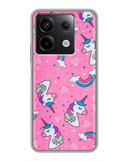 Чохол для Xiaomi Redmi Note 13 (5G) з картинкою «Unicorn паттерн рожевий»