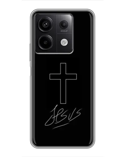 Чехол для Xiaomi Redmi Note 13 (5G) с картинкой «Графический крест Jesus» Чехол для Xiaomi Redmi Note 13 (5G) с картинкой «Графический крест Jesus»