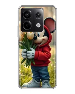 Чохол для Xiaomi Redmi Note 13 (5G) з картинкою «Міккі з тюльпанами»