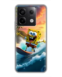 Чехол для Xiaomi Redmi Note 13 (5G) с картинкой «Губка Боб серфингист» Чехол для Xiaomi Redmi Note 13 (5G) с картинкой «Губка Боб серфингист»