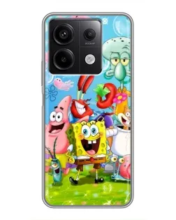 Чехол для Xiaomi Redmi Note 13 (5G) с картинкой «Губка Боб и друзья» Чехол для Xiaomi Redmi Note 13 (5G) с картинкой «Губка Боб и друзья»