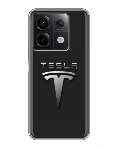 Чехол для Xiaomi Redmi Note 13 (5G) с картинкой «Стальной логотип Tesla» Чехол для Xiaomi Redmi Note 13 (5G) с картинкой «Стальной логотип Tesla»