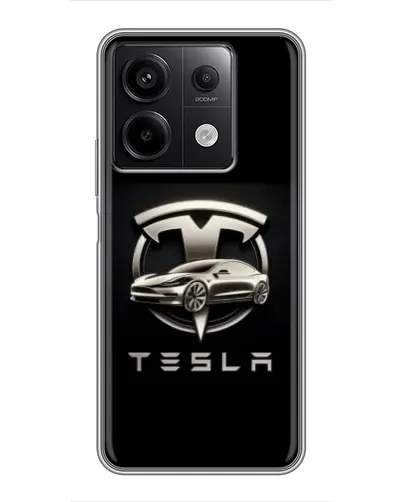 Чехол для Xiaomi Redmi Note 13 (5G) с картинкой «Tesla — серебристое авто» Чехол для Xiaomi Redmi Note 13 (5G) с картинкой «Tesla — серебристое авто»