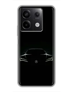 Чехол для Xiaomi Redmi Note 13 (5G) с картинкой «Mercedes — силуэт авто» Чехол для Xiaomi Redmi Note 13 (5G) с картинкой «Mercedes — силуэт авто»