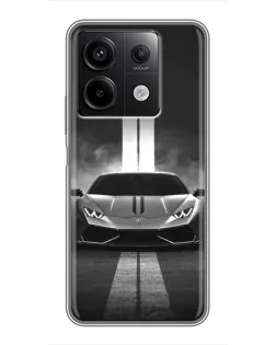 Чехол для Xiaomi Redmi Note 13 (5G) с картинкой «Lamborghini симметрия дорог»