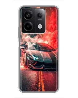 Чехол для Xiaomi Redmi Note 13 (5G) с картинкой «Lamborghini красный дым»