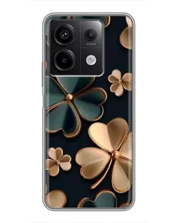 Чехол для Xiaomi Redmi Note 13 (5G) с картинкой «Клевер в золоте»