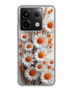 Чехол для Xiaomi Redmi Note 13 (5G) с картинкой «Белые сухоцветы»