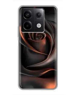 Чехол для Xiaomi Redmi Note 13 (5G) с картинкой «Шелковая черная роза»