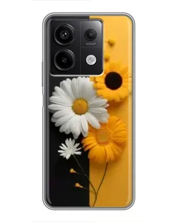 Чехол для Xiaomi Redmi Note 13 (5G) с картинкой «Подсолнух и ромашка»