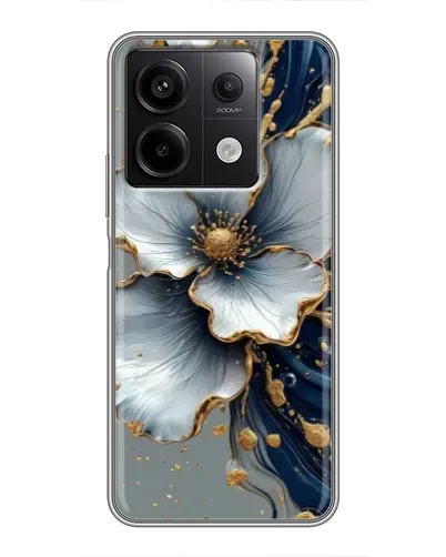 Чехол для Xiaomi Redmi Note 13 (5G) с картинкой «Белый цветок и золотой флюид» Чехол для Xiaomi Redmi Note 13 (5G) с картинкой «Белый цветок и золотой флюид»