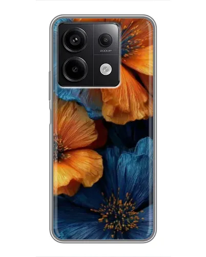 Чехол для Xiaomi Redmi Note 13 (5G) с картинкой «Яркая сине-оранжевая флора» Чехол для Xiaomi Redmi Note 13 (5G) с картинкой «Яркая сине-оранжевая флора»