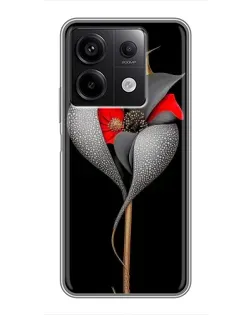 Чехол для Xiaomi Redmi Note 13 (5G) с картинкой «Серебряный фантазийный цветок»
