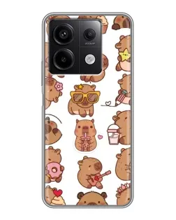 Чохол для Xiaomi Redmi Note 13 (5G) з картинкою «Стікерпак з капібарами»