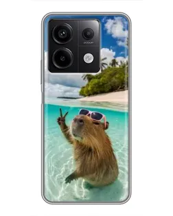 Чохол для Xiaomi Redmi Note 13 (5G) з картинкою «Капібара на морі»