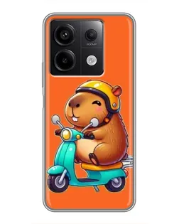 Чохол для Xiaomi Redmi Note 13 (5G) з картинкою «Капібара на скутері»