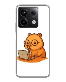 Чохол для Xiaomi Redmi Note 13 (5G) з картинкою «Капібара з ноутбуком»