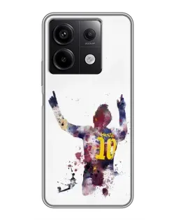 Чехол для Xiaomi Redmi Note 13 (5G) с картинкой «Акварельный Месси Барселона»