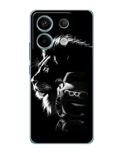 Чехол для Xiaomi Redmi Note 13 Pro (5G) с картинкой «BMW и лев»