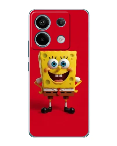 Чехол для Xiaomi Redmi Note 13 Pro (5G) с картинкой «Спанч Боб на красном»