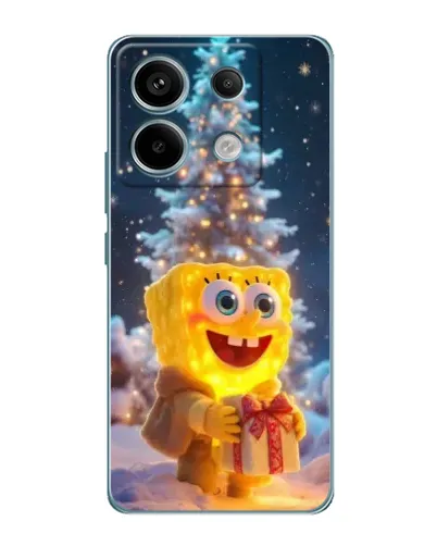 Чехол для Xiaomi Redmi Note 13 Pro (5G) с картинкой «Рождественский Спанч Боб»