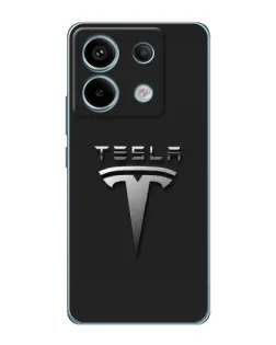 Чехол для Xiaomi Redmi Note 13 Pro (5G) с картинкой «Стальной логотип Tesla»