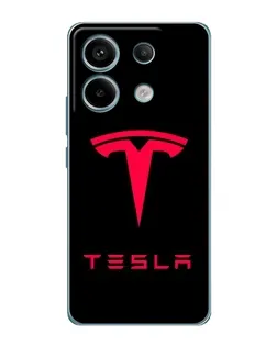 Чехол для Xiaomi Redmi Note 13 Pro (5G) с картинкой «Tesla Red Logo»