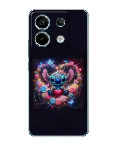 Чехол для Xiaomi Redmi Note 13 Pro (5G) с картинкой «Stitch в цветах»