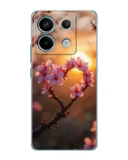 Чохол для Xiaomi Redmi Note 13 Pro (5G) з картинкою «Рожевий цвіт сердечко на тлі заходу» Чохол для Xiaomi Redmi Note 13 Pro (5G) з картинкою «Рожевий цвіт сердечко на тлі заходу»