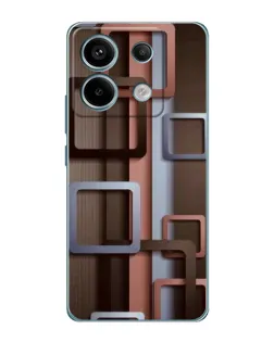 Чехол для Xiaomi Redmi Note 13 Pro (5G) с картинкой «Коричневые объемные квадраты» Чехол для Xiaomi Redmi Note 13 Pro (5G) с картинкой «Коричневые объемные квадраты»
