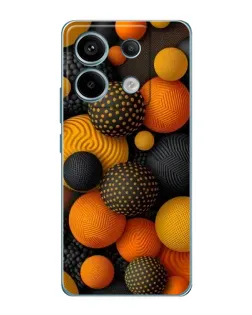 Чехол для Xiaomi Redmi Note 13 Pro (5G) с картинкой «Объемные оранжевые сферы»