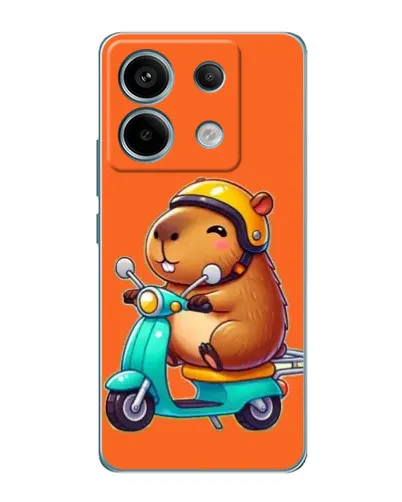 Чехол для Xiaomi Redmi Note 13 Pro (5G) с картинкой «Капибара на скутере»