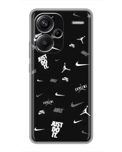 Чехол для Xiaomi Redmi Note 13 Pro Plus с картинкой «Nike Black Pattern»