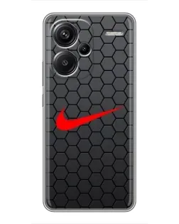 Чехол для Xiaomi Redmi Note 13 Pro Plus с картинкой «Nike — карбоновая сетка»