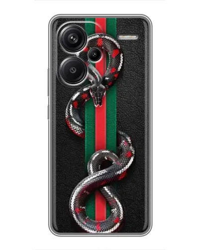 Чехол для Xiaomi Redmi Note 13 Pro Plus с картинкой «Gucci — змея на полосе» Чехол для Xiaomi Redmi Note 13 Pro Plus с картинкой «Gucci — змея на полосе»