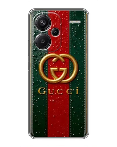 Чехол для Xiaomi Redmi Note 13 Pro Plus с картинкой «Gucci — фирменная полоса и золото» Чехол для Xiaomi Redmi Note 13 Pro Plus с картинкой «Gucci — фирменная полоса и золото»