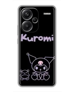 Чехол для Xiaomi Redmi Note 13 Pro Plus с картинкой «Kuromi — черный минимализм»