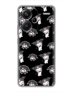 Чехол для Xiaomi Redmi Note 13 Pro Plus с картинкой «Черный паттерн Kuromi»