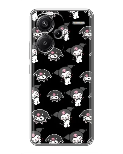 Чехол для Xiaomi Redmi Note 13 Pro Plus с картинкой «Черный паттерн Kuromi»