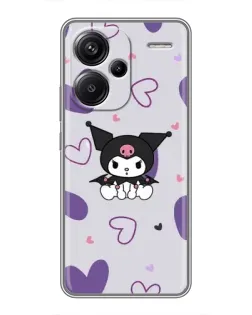 Чехол для Xiaomi Redmi Note 13 Pro Plus с картинкой «Kuromi и лавандовые сердца»