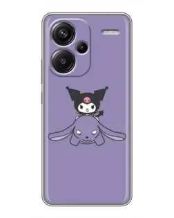 Чехол для Xiaomi Redmi Note 13 Pro Plus с картинкой «Kuromi на лиловом фоне»