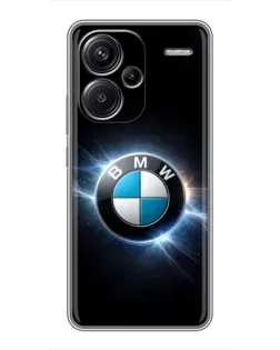 Чехол для Xiaomi Redmi Note 13 Pro Plus с картинкой «BMW — неоновое сияние»