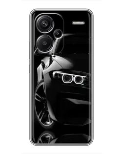Чохол для Xiaomi Redmi Note 13 Pro Plus з картинкою «Чорна BMW — профіль»