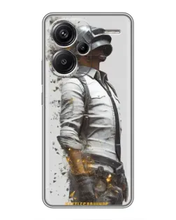 Чехол для Xiaomi Redmi Note 13 Pro Plus с картинкой «PUBG — боец в пыли»