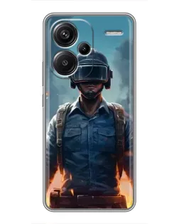 Чехол для Xiaomi Redmi Note 13 Pro Plus с картинкой «PUBG — реалистичный герой»