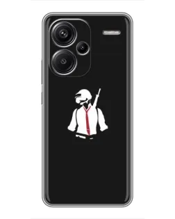 Чехол для Xiaomi Redmi Note 13 Pro Plus с картинкой «PUBG — силуэт воина»