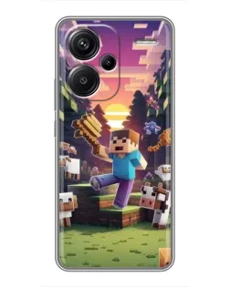 Чехол для Xiaomi Redmi Note 13 Pro Plus с картинкой «Стив на ферме»