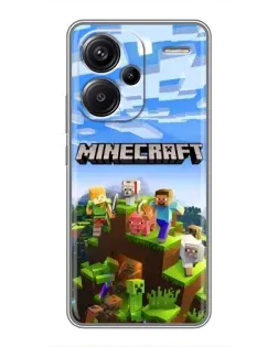 Чехол для Xiaomi Redmi Note 13 Pro Plus с картинкой «Minecraft классический мир»