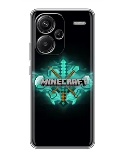 Чехол для Xiaomi Redmi Note 13 Pro Plus с картинкой «Minecraft Diamond лого»